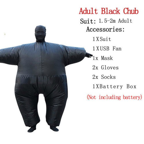 Adult Inflatable Suit Fat Suit Costume Fat Chub Sumo Blow Up Fancy Dress Costume - Picture 2 of 27