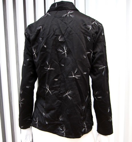 FRENCH LAUNDRY LONG SLEEVE EMBROIDERED BLOUSE SIZE S SMALL BLACK FLORAL 027 - Imagen 7 de 9