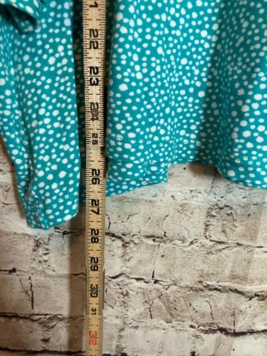 Kim Rogers Top Womens 3X Perfectly Soft Turquoise Polka Dot Cotton Stretch Plus - Picture 8 of 12