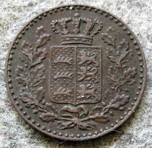 Wurttemberg Kingdom - German States Karl I 1869 1/2 Kreuzer, Copper km# 611 - Picture 6 of 6