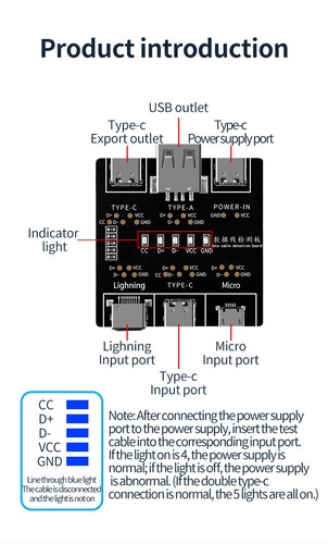 Probador de cable de datos DT3 cable USB cortocircuito encendido-apagado placa de prueba de conmutación - Imagen 18 de 24