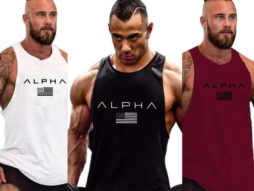 Mens Workout Stringer Tank Tops Muscle Sleeveless Shirts Gym Bodybuilding Vest - Picture 28 of 31