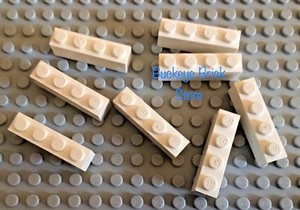 8 1x2 WHITE Log Pattern Brick Bricks ~ Lego ~ NEW