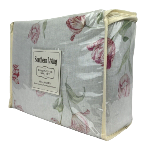 Southern Living FULL QUEEN Sanden Duvet Cover Set Dillards Linen Cotton Rose - Picture 4 of 19