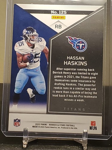2022 Rookies & Stars - HASSAN HASKINS - Red SP - Titans Rookie RC #167 - Picture 2 of 2