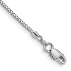 14K Solid White Gold 0.9mm Franco Link Chain Bracelet