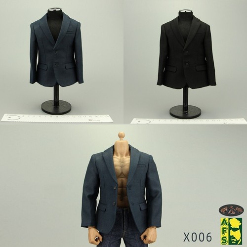 1/6 Black Suit Coat Men's Top Jacket ClothesFor 12'' Male Muscle Figure Body Toy - Picture 4 of 4