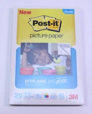 NEW Post-It Picture Paper Peel & Stick 3M 4x6 25 Sheets Semi Gloss SEALED