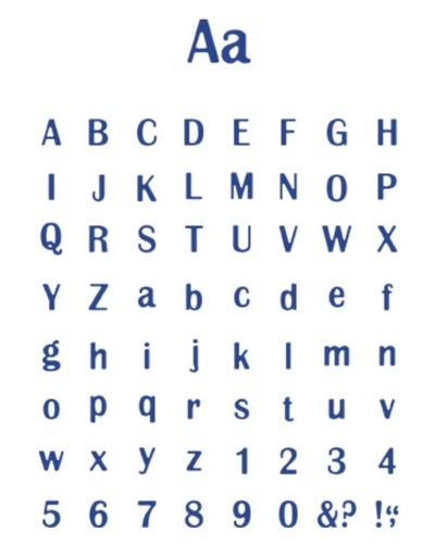 Matrices de coupe Quickutz Britannia Alphabet Skinni Mini 2" x 2", KAR-24-M