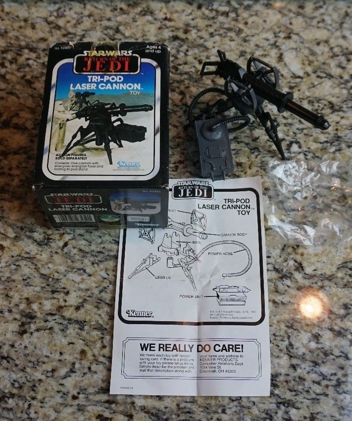 Tri-Pod Laser Cannon Mini Rig 1982 STAR WARS Complete VINTAGE BOX Instruction Tri-Pod Laser Cannon Mini Rig 1982 STAR WARS Complete VINTAGE BOX Instruction