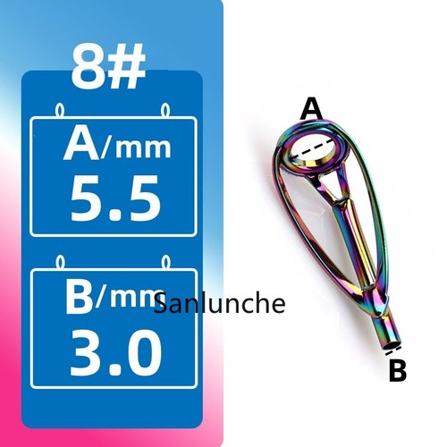2Pcs Rainbow Ceramic Fishing Rod Tip Repair Kit Stainless Steel Rings Guide Tips - Picture 72 of 88