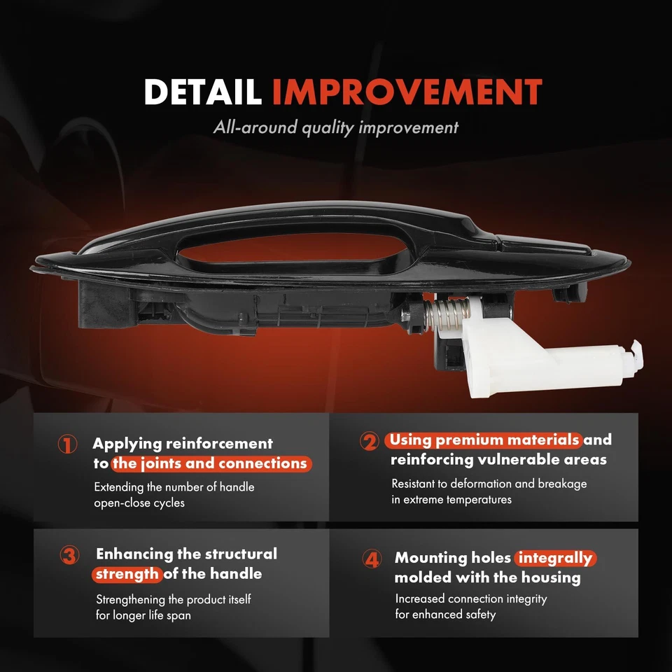 Manija de puerta exterior trasera derecha negra para Kia Optima 2001-2006 Hyundai Sonata Foto 3 de 4