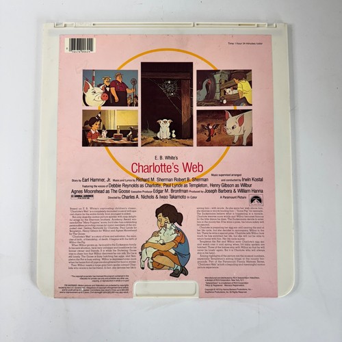 CHARLOTTES WEB CED VideoDisc Paramount Pictures RCA Selectavision *Tested* - Foto 6 di 7