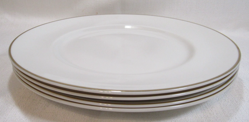 Royal Doulton England FUSION GOLD Four (4) Fine Bone China Dinner Plates GC - Picture 2 of 8