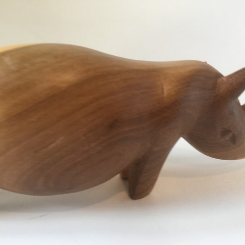 Rhino Rhinoceros Hand Carved Wooden Figure Statue Wood Figurine Africa Kenya - Picture 9 of 14