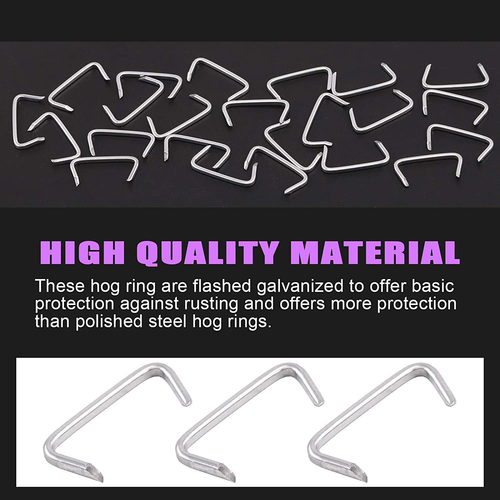 1000Pcs 3/4" Galvanized Hog Rings Assortment Kit, Professional Upholstery Hog Ri - Picture 3 of 12