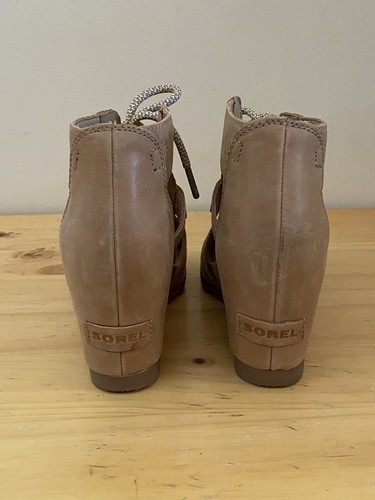 Sorel Joanie II Damen-Spitze Größe 8 Knöchel-Keilsandalen camelbraun Lederschuhe - Bild 5 von 13