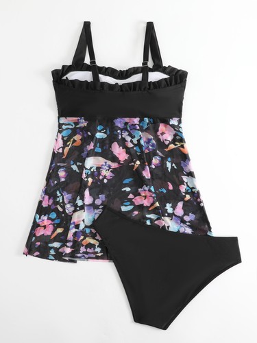 New Women Tankini floral Swimdress Swimsuit Beachwear Push Up Swimwear Plus Size - Picture 7 of 25