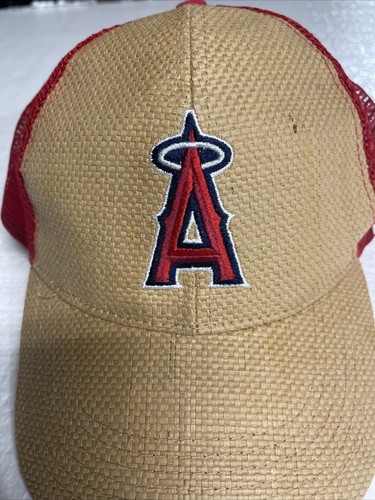 Gorra de béisbol de los Angeles Angels gorra a presión paja y malla en la parte posterior - Imagen 2 de 6