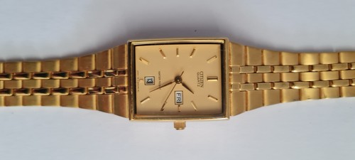LOVELY VINTAGE CITIZEN GOLD MEN WRISTWATCH 1012-S90094 WORKING AND CASED - Picture 4 of 9