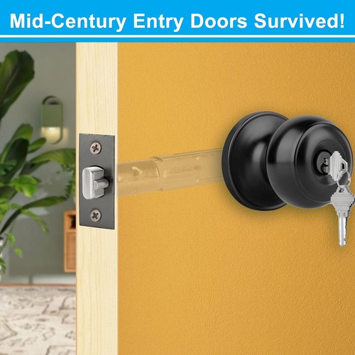 5" Backset Entry Door Latch with Keyed Diff. Knobset 19/64" 7.6mm Square Inte... - Picture 6 of 6