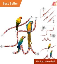 33-Inch Bungee Rope Perch - Strengthening Toy for Active Cockatoos  Macaws