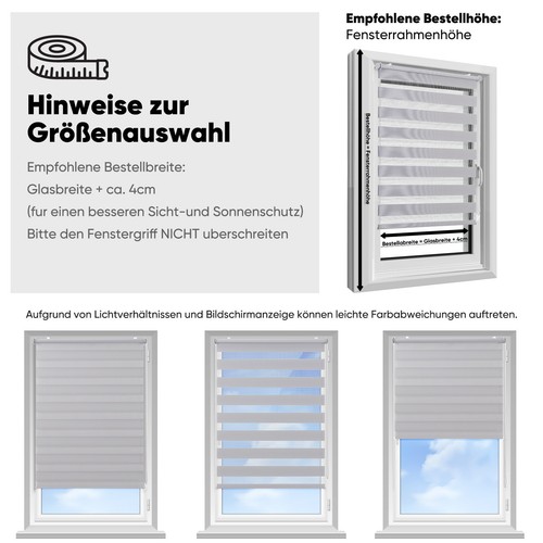 Doppelrollo Duo Rollo Klemmfix ohne Bohren blickdicht Fensterrollo Zebrarollo - Zdjęcie 38 z 77
