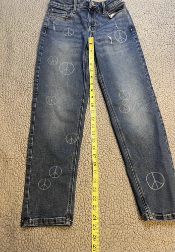 Pantalones de mezclilla para niñas SO Favorite Girlfriend, con un signo de paz talla 12 - Imagen 2 de 12