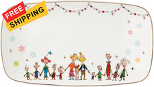 Lenox Serveware, Merry Grinchmas Tray, 13.75 x 7.5-Inch, Food Ivory 