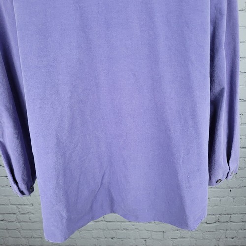 Kathleen Sommers Purple Corduroy Stretch Long Sleeve Shirt USA Made Plus Size 2 - Picture 8 of 14