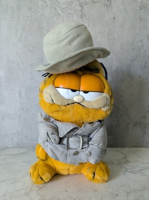 Vintage Garfield die Katze 11 Zoll Detektiv Plüsch mit Trenchcoat und Hut von Dakin 
