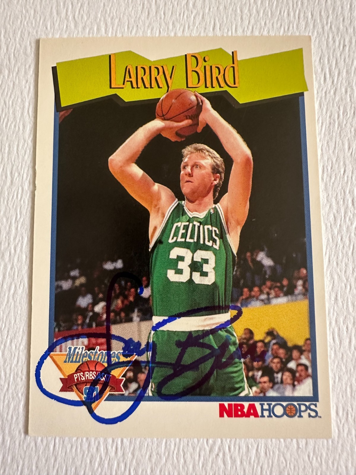 Larry Bird 1991 NBA HOOPS Milestones In Person Autograph 🍀🔥