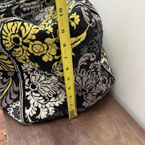 Vera Bradley Large Travel Duffel Bag Retired Weekender Zip Yellow Black Baroque - Picture 10 of 12