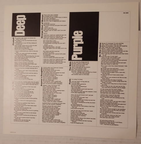 White Label PROMO LP Deep Purple "Fireball" Warner Bros. BS 2564 W/Lyrics Sheet - Picture 6 of 8