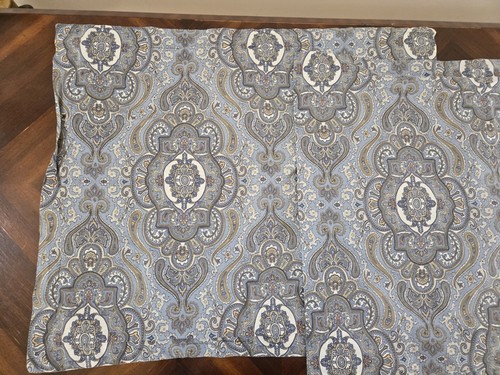 2 taies d'oreiller standard Ralph Lauren bleu gris médaillon cachemire - Photo 3/6