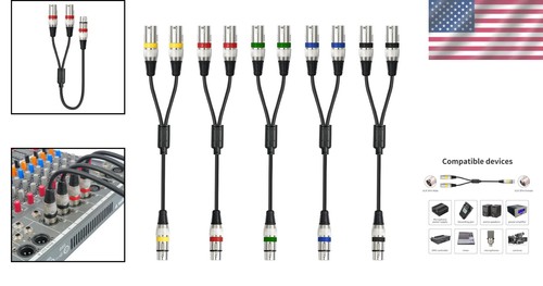 5-Pack 1.5FT XLR Female to Dual Male Y Splitter - Exceptional Sound Quality - Picture 2 of 10