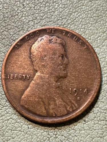1914 S Lincoln Wheat Cent Better Date San Francisco Mint VG Very Good