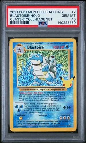 2021 POKEMON CELEBRATIONS CLASSIC COLL #2 BLASTOISE-HOLO PSA 10