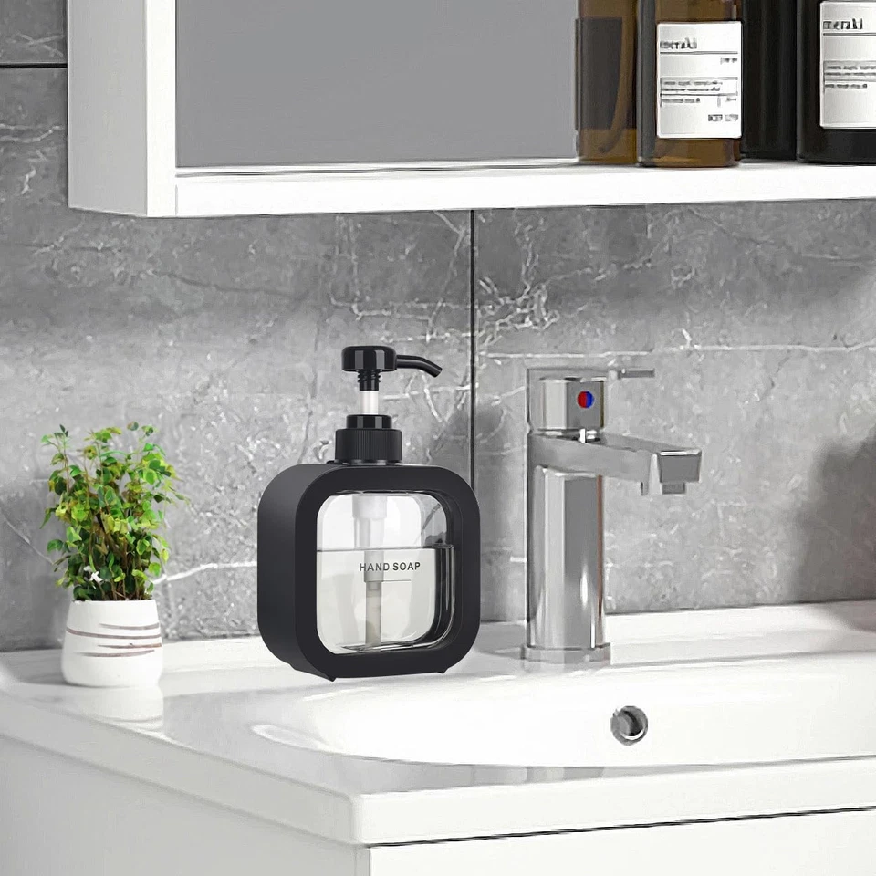 Dispensador de sabão preto elegante, frasco bomba líquida para prato de mão com design durável, - Imagem 3 de 4
