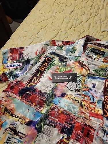 Camiseta Top Estampado Fresco Con Botones Para Hombres Talla XL Casino Fiesta Divertida Camisa Estampado Retro - Imagen 3 de 6