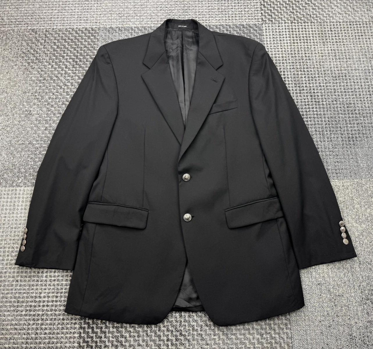 Chaps Blazer 38R Black 100% Wool Classic Fit Formal Jacket Pure New Wool RN69456
