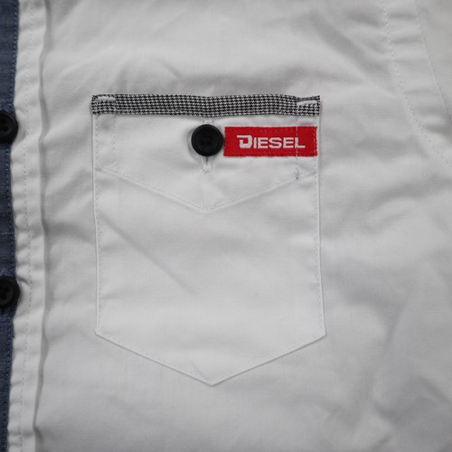Diesel Jungen Hemd Größe 4 - 5 Jahre Weiß Langarm Kragen Baumwolle - Bild 3 von 8