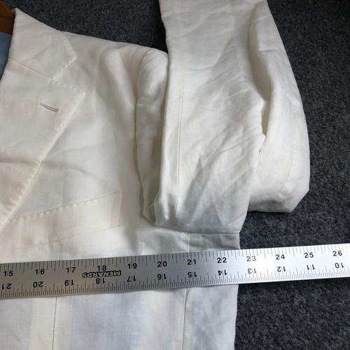 Suitsupply La Spalla Suit Jacket Mens 28 EU56S UK/US46S White Linen Blend Blazer - Picture 3 of 13