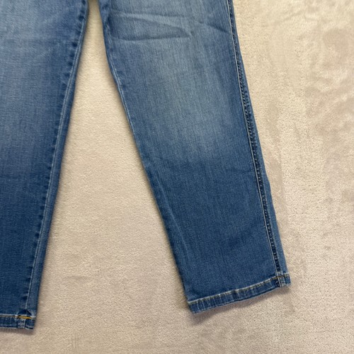 SPANX Jeans Women's 1X Petite Vintage Indigo Straight Leg Pull On Blue Denim NWT - Picture 3 of 15