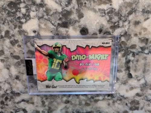 #D /2 Wild Card Alumination Dino-Might Bo Nix Rookie Purple Pulsar Triceratops - Picture 12 of 13