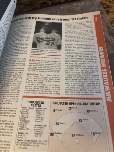1992 The Sporting News Fantasy Baseball Owners Manual Roger Clemens & Will Clark - Imagen 6 de 7