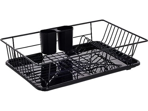 Sweet Home Collection Dish Drainer Drain Board and Utensil Holder - Picture 2 of 6