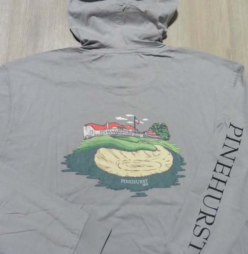 JOHNNIE-O PINEHURST RESORT Mens L LARGE EDISON HOODIE PULLOVER GOLF T SHIRT SEAL - Picture 18 of 18