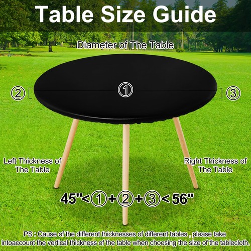 Round Table Cloth Cover, Elastic Fitted Flannel Backed Vinyl Tablecloths for ... - Picture 6 of 7
