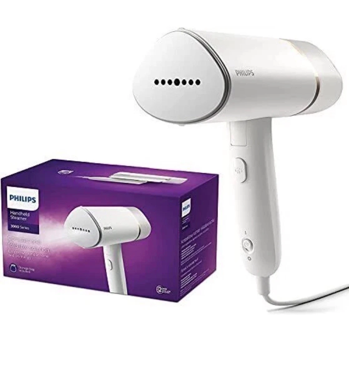 Philips Travel Steamer, 20 g/min constant steam/white/ (STH3020/16)/ New